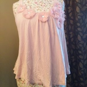 Candie's soft,  flowing shirt.